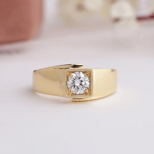 Men's Stainless Steel 14K Yellow Gold and Diamond Ring – jewelry custom  design